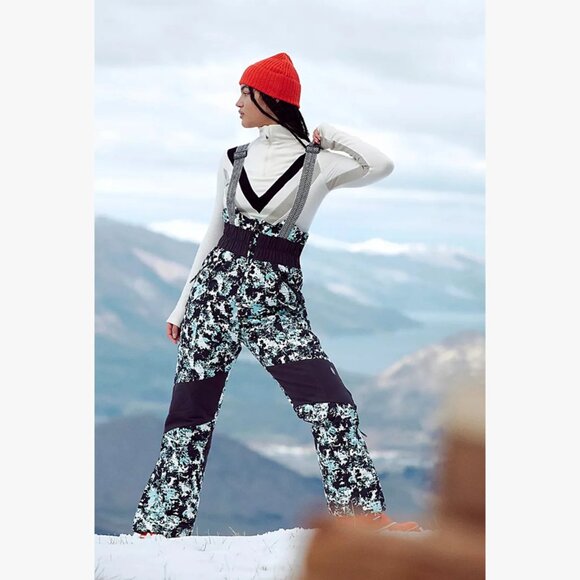 NWT Free People Movement All Prepped Ski Bib Wild Floral Snow Pants Snowboarding - Picture 1 of 16